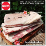 Beef belly samcan SHORTPLATE USDA US CHOICE SWIFT (black label) frozen +/- 30% FAT PORTIONED CUT for CUSTOM SLICE +/- 1 kg/pc (price/kg)